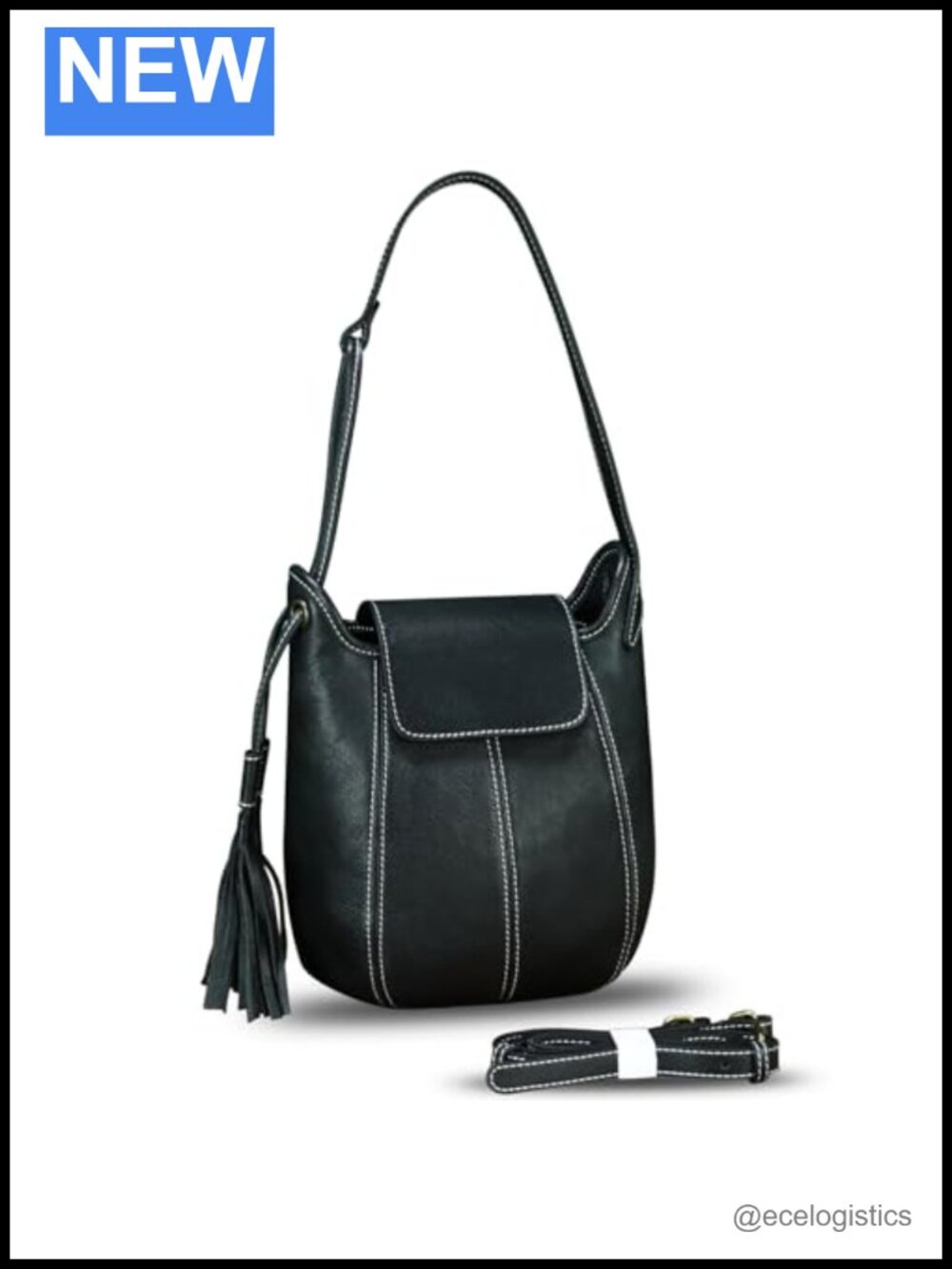 Genuine Leather Hobo Satchel Purse with Tassel